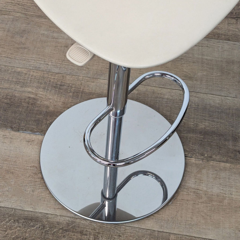 Adjustable Modern Beige Bar Stool with Chrome Finish