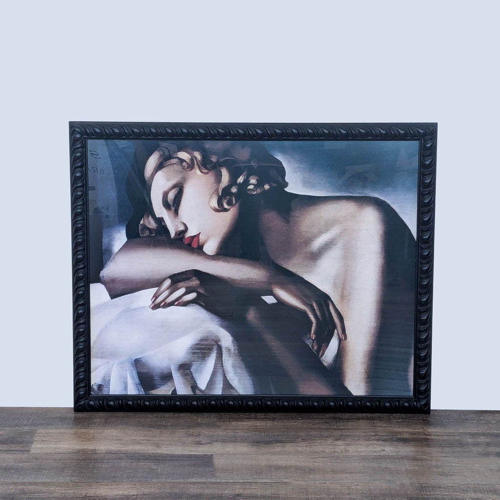 a painting of a woman holding a book 