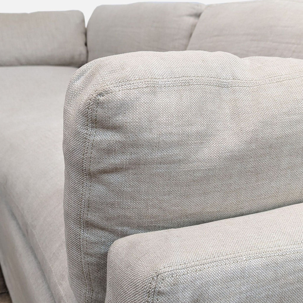 Restoration Hardware Belgian Track Arm Bench Seat Slipcovered Sofa