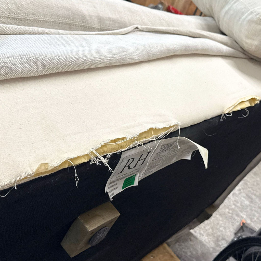 Restoration Hardware Belgian Track Arm Bench Seat Slipcovered Sofa