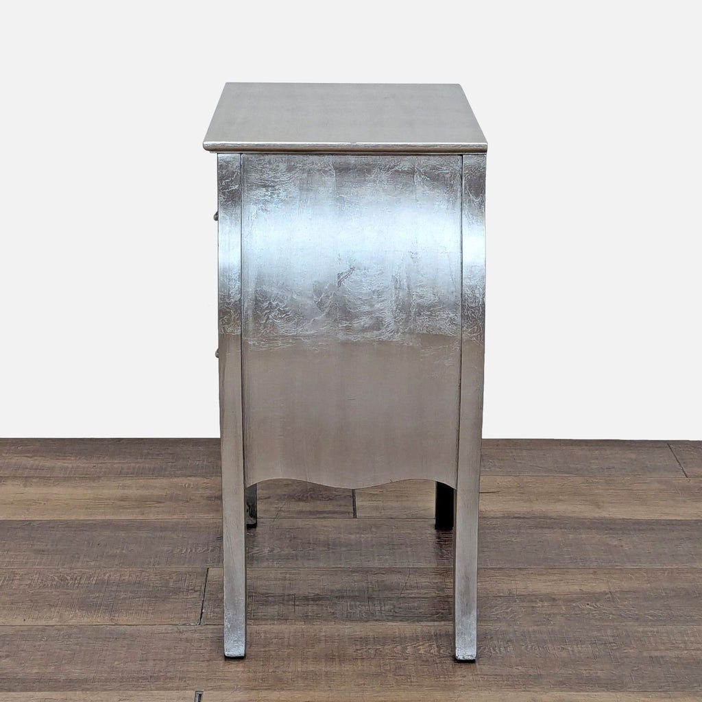 Pier 1 Imports Two Drawer Silver Gilded Nightstand/End Table