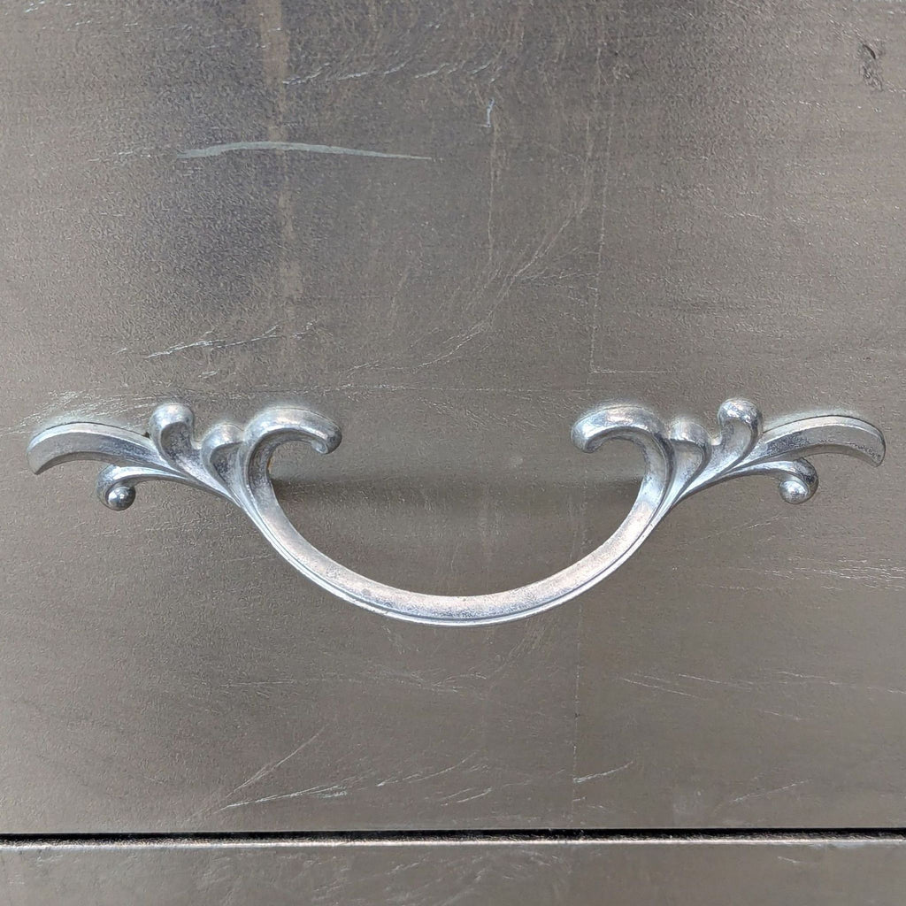 Pier 1 Imports Two Drawer Silver Gilded Nightstand/End Table