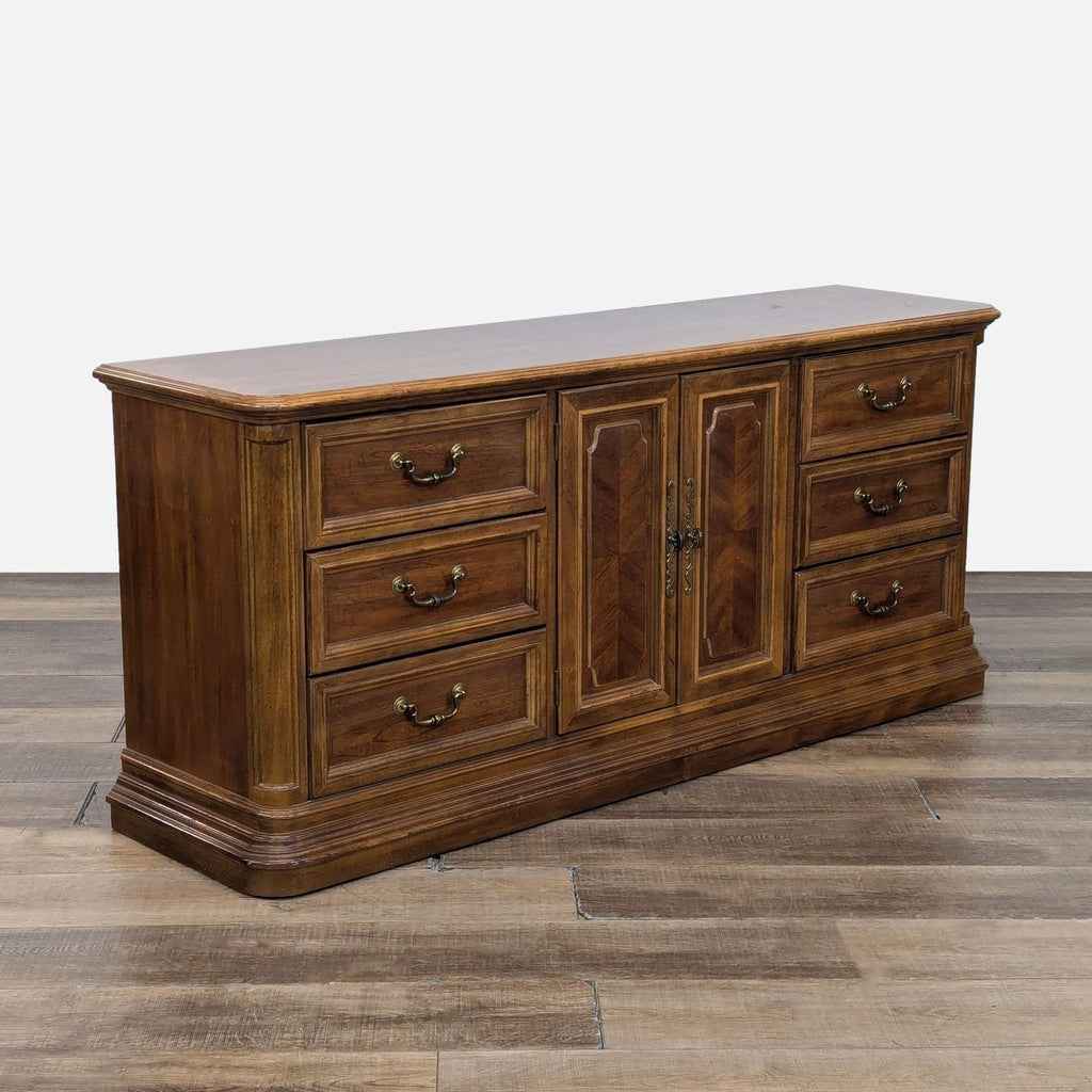 American of Martinsville Vintage Classic Wood Dresser with Brass Handles