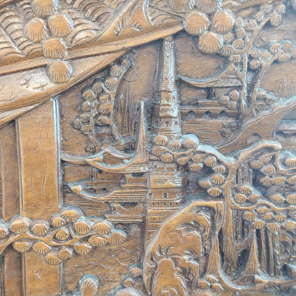 Vintage Four Panel Hand-Carved Chinese Screen/Room Divider