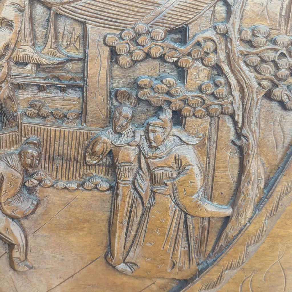 Vintage Four Panel Hand-Carved Chinese Screen/Room Divider