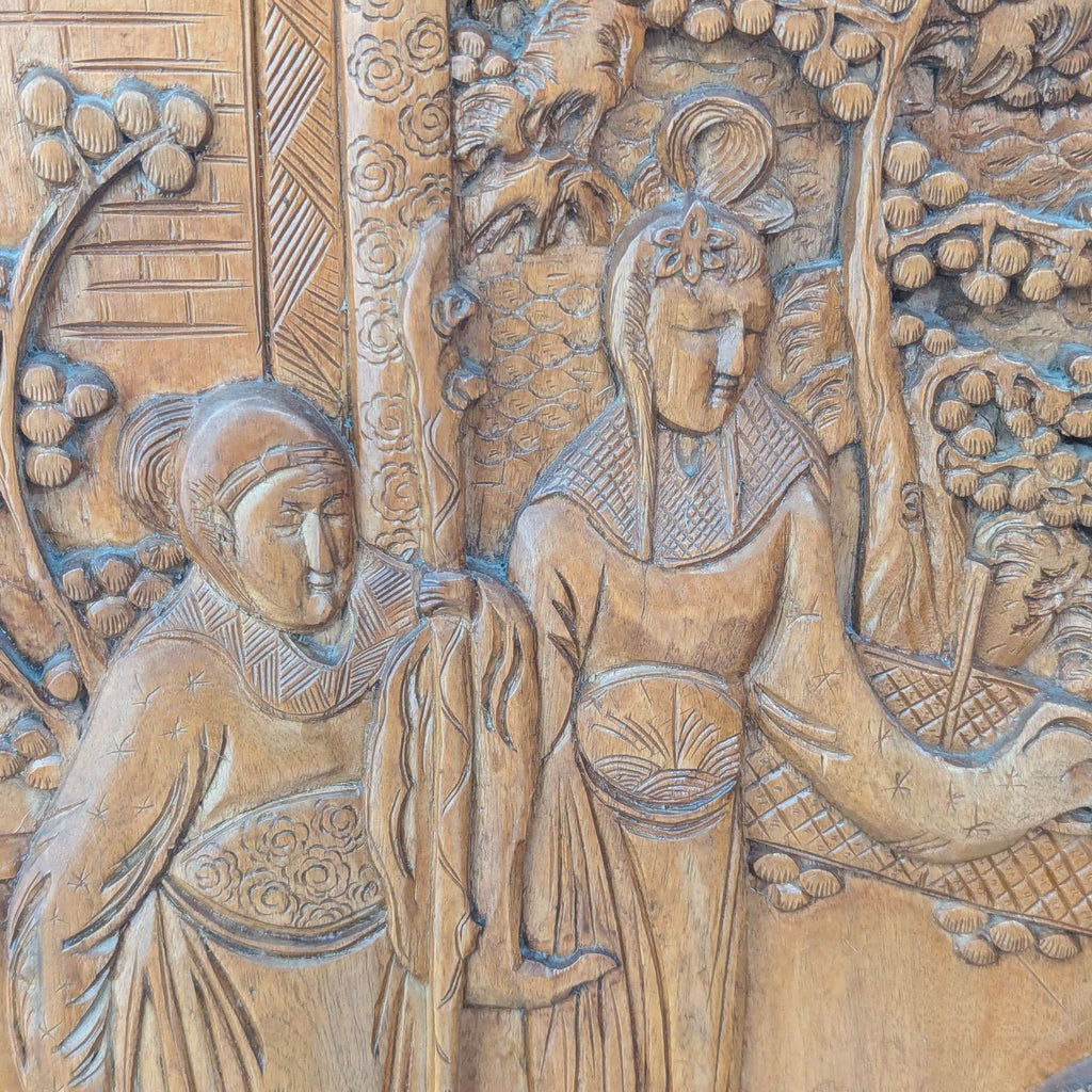 Vintage Four Panel Hand-Carved Chinese Screen/Room Divider