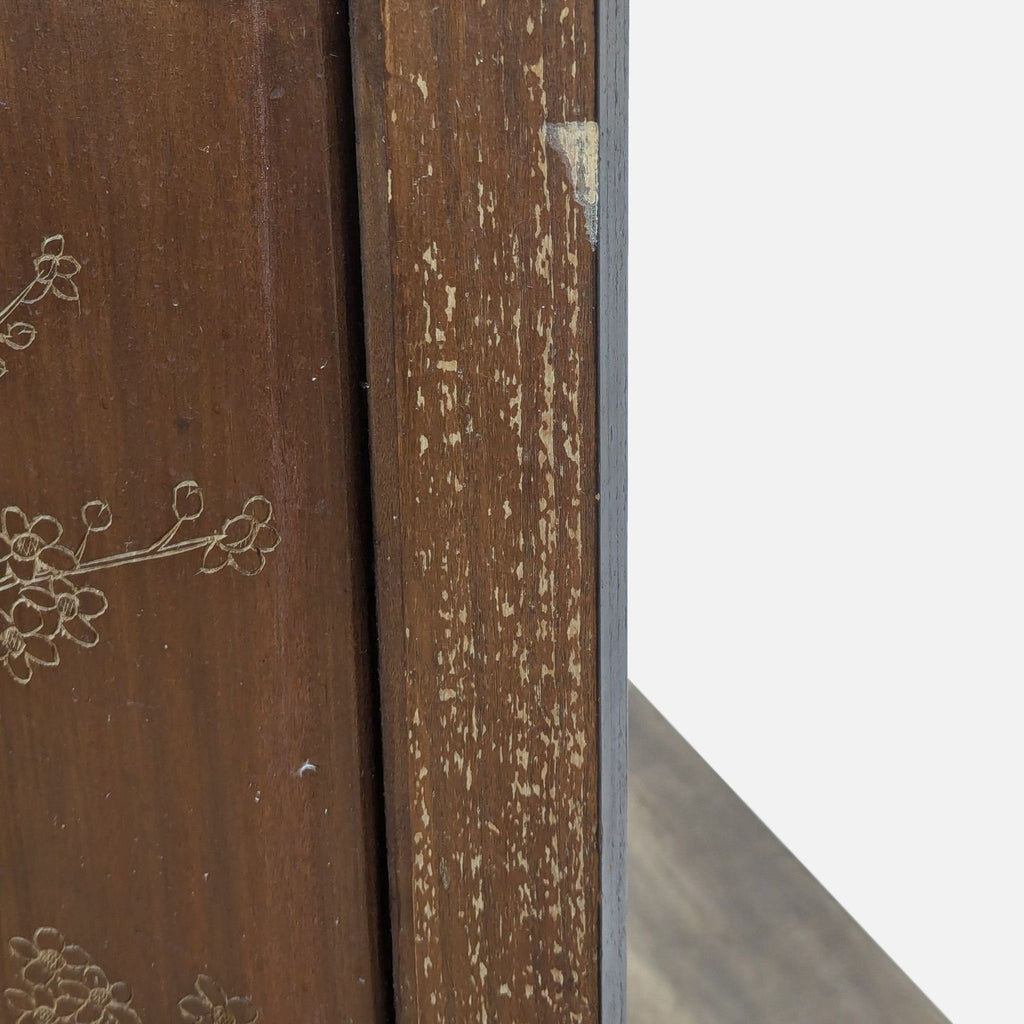 Vintage Four Panel Hand-Carved Chinese Screen/Room Divider