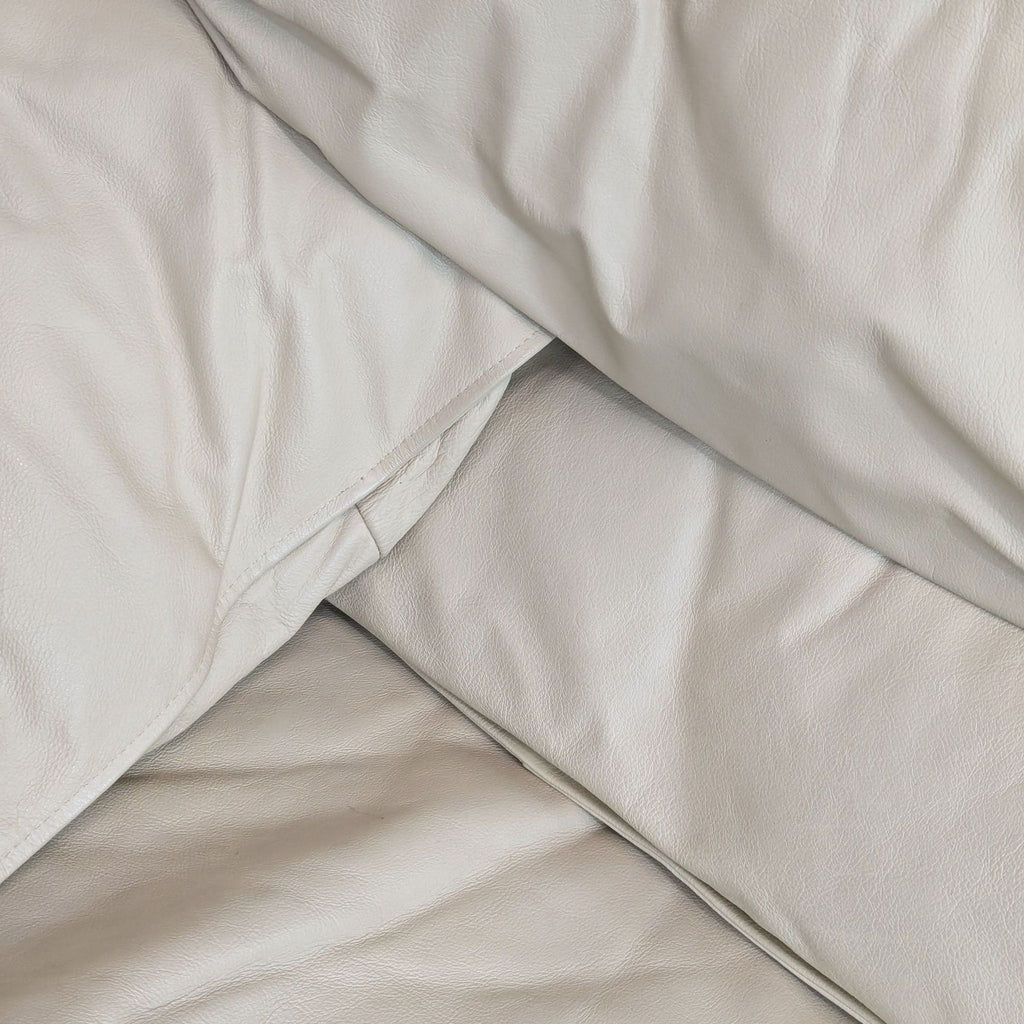 Plush Leather Beige Loveseat