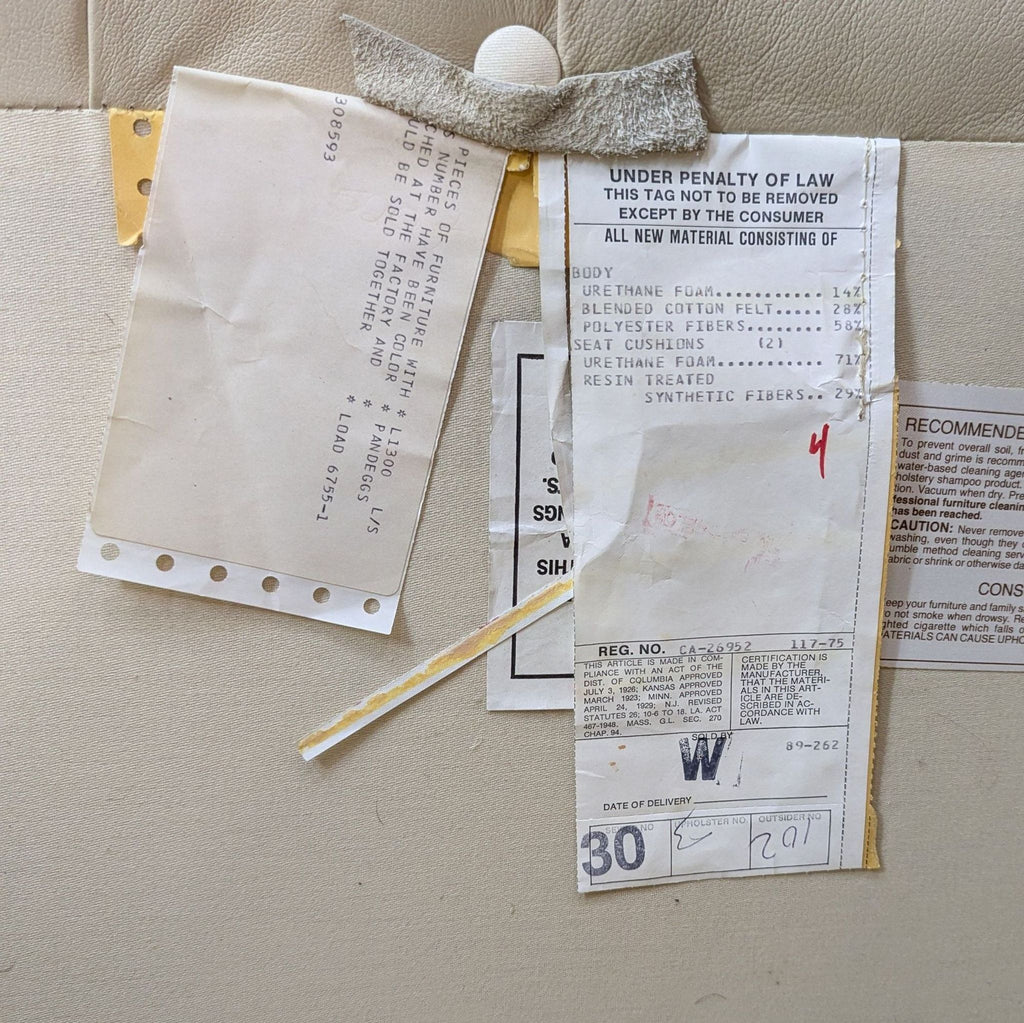 Plush Leather Beige Loveseat