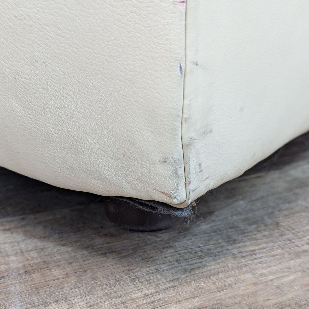 Plush Leather Beige Loveseat