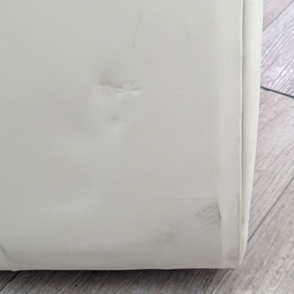 Plush Leather Beige Loveseat