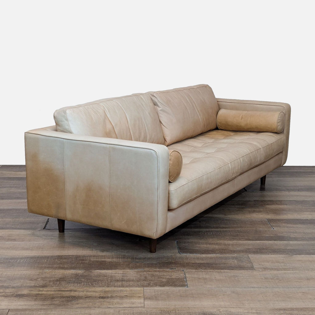 West Elm Dennes 88” Modern Leather Sofa