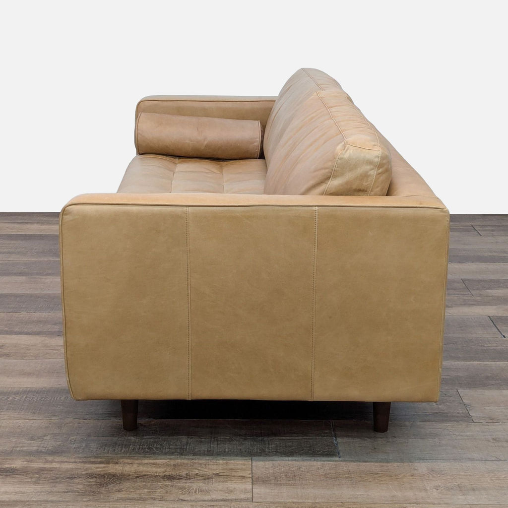 West Elm Dennes 88” Modern Leather Sofa