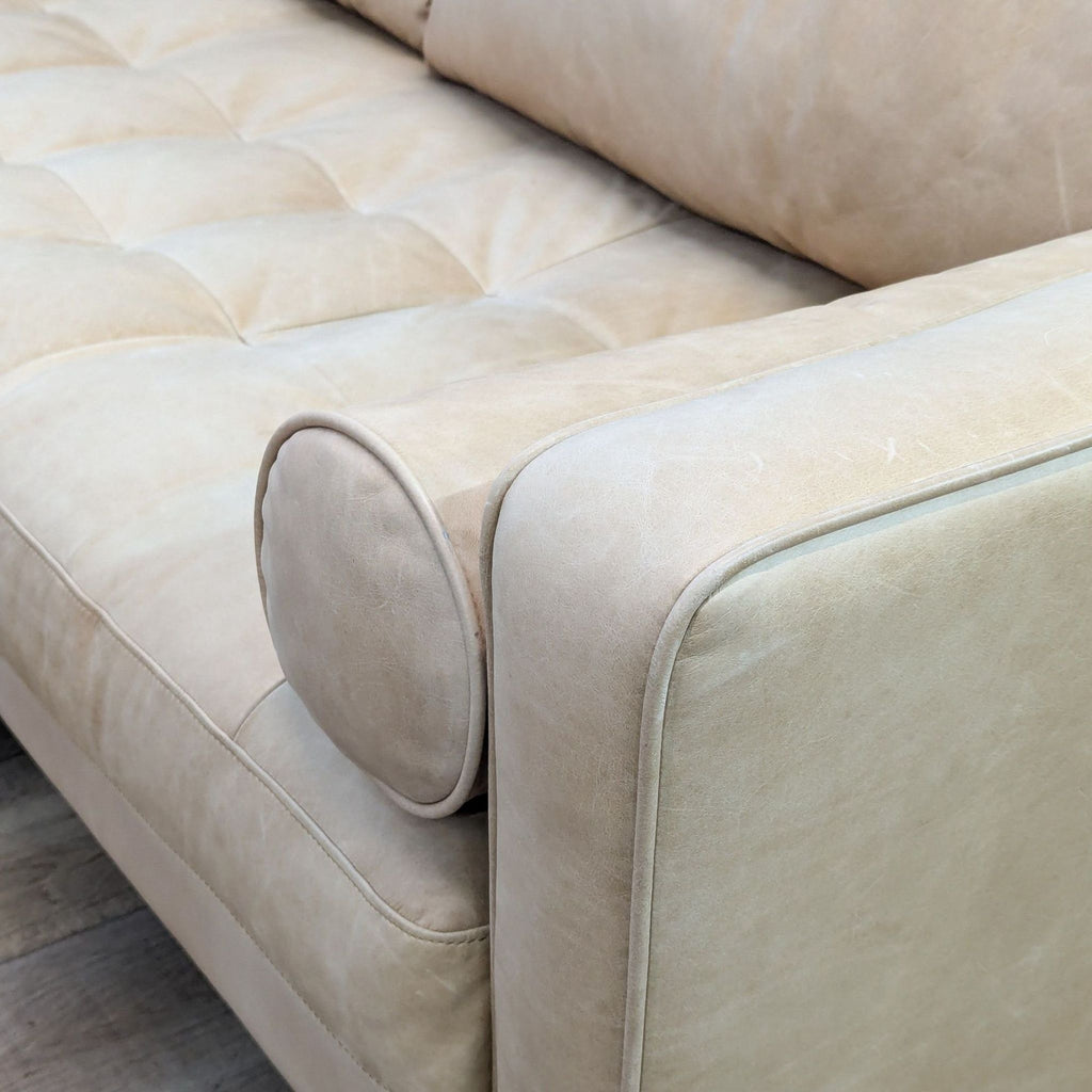 West Elm Dennes 88” Modern Leather Sofa