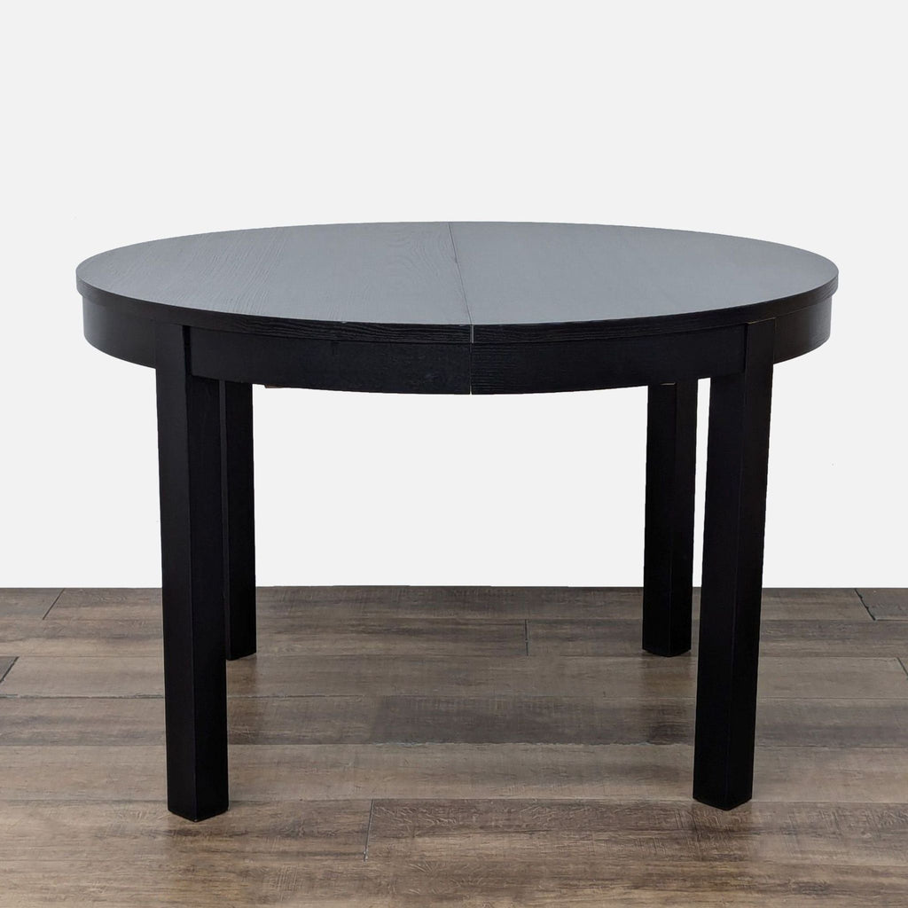 IKEA Black Modern Bjursta Round Extendable Dining Set with 4 Chairs