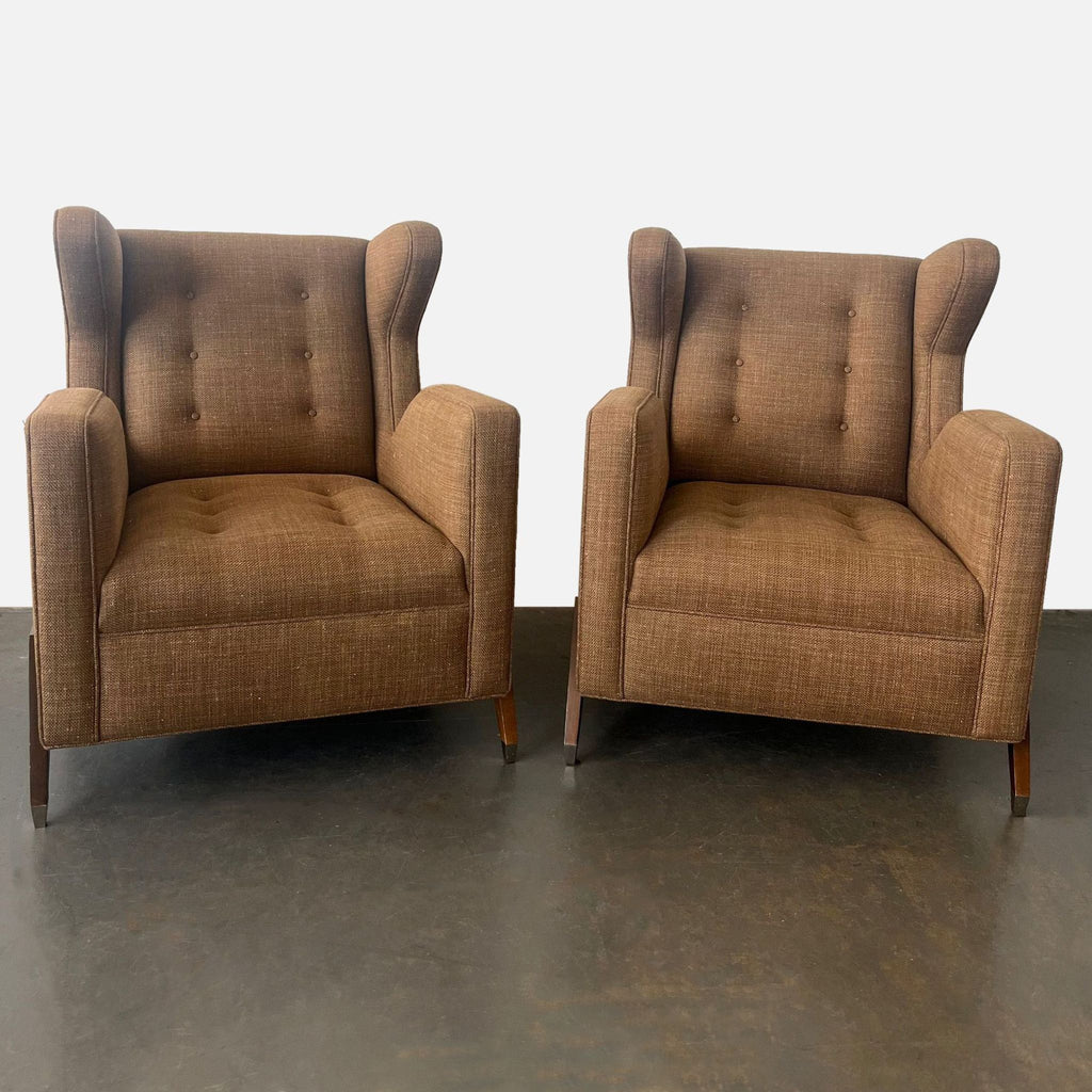 Custom Made Mid-Century Modern Wingback Lounge Chair