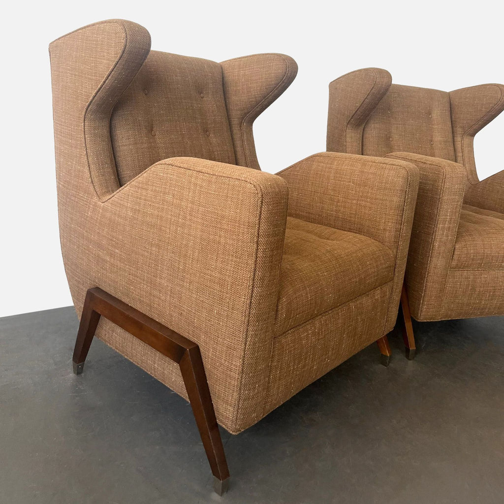 Custom Made Mid-Century Modern Wingback Lounge Chair