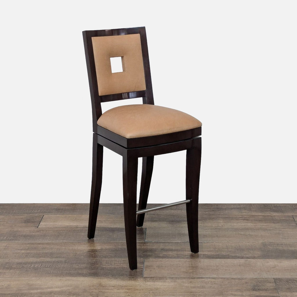Berman Rosetti Grid Swivel Leather Bar Stool - Accepted Offer (76.80% discount)