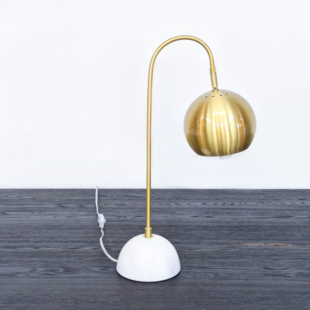 Jonathan Y. Stephen Modern Brass and Marble Table Lamp