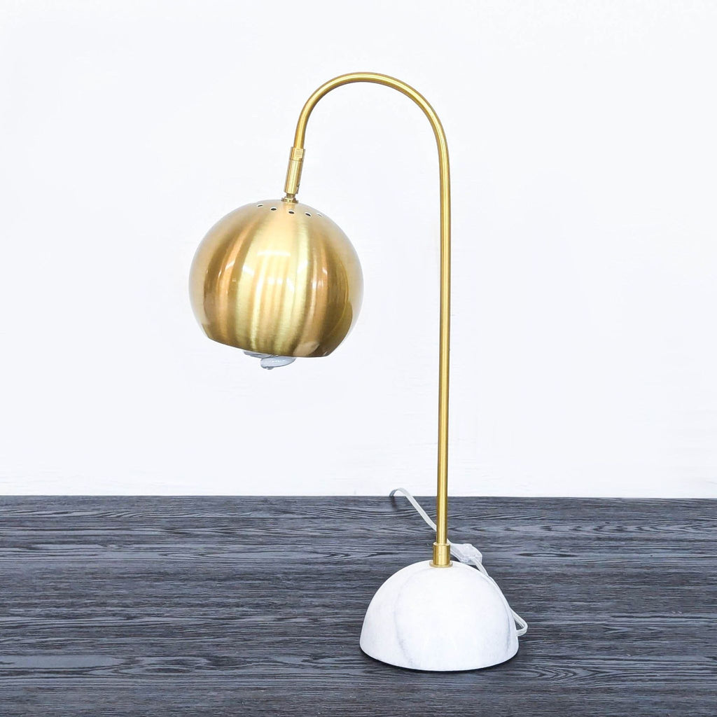 Jonathan Y. Stephen Modern Brass and Marble Table Lamp