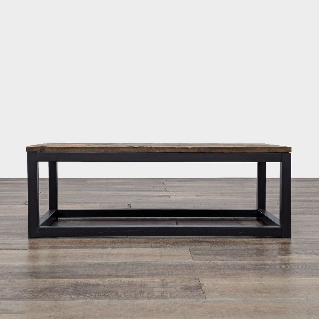 Reclaimed Plank Wood and Metal Coffee Table