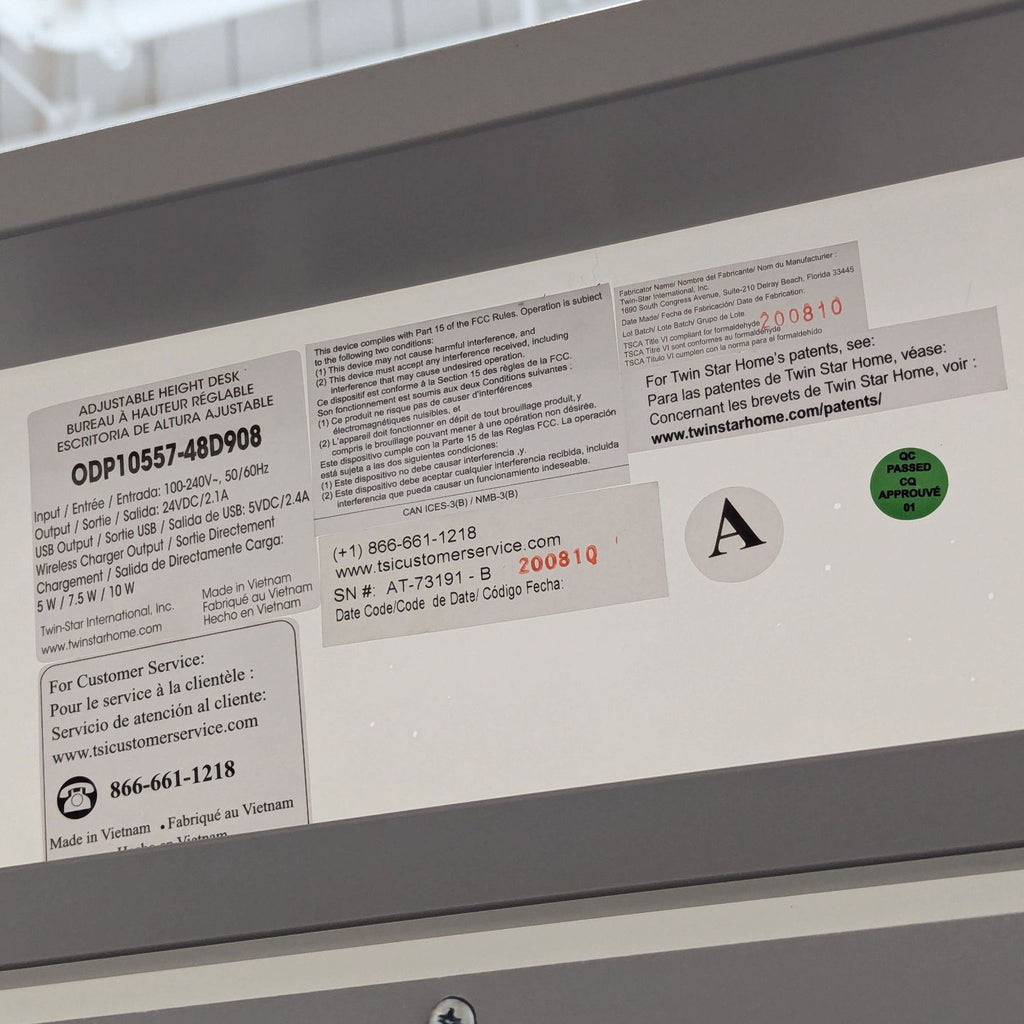 Twin Star Home Adjustable Height Desk with Drawer