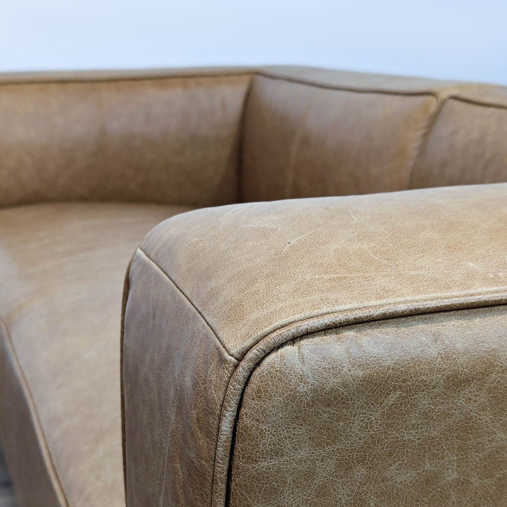 CB2 Lenyx Modern Leather 3-Seat Sofa