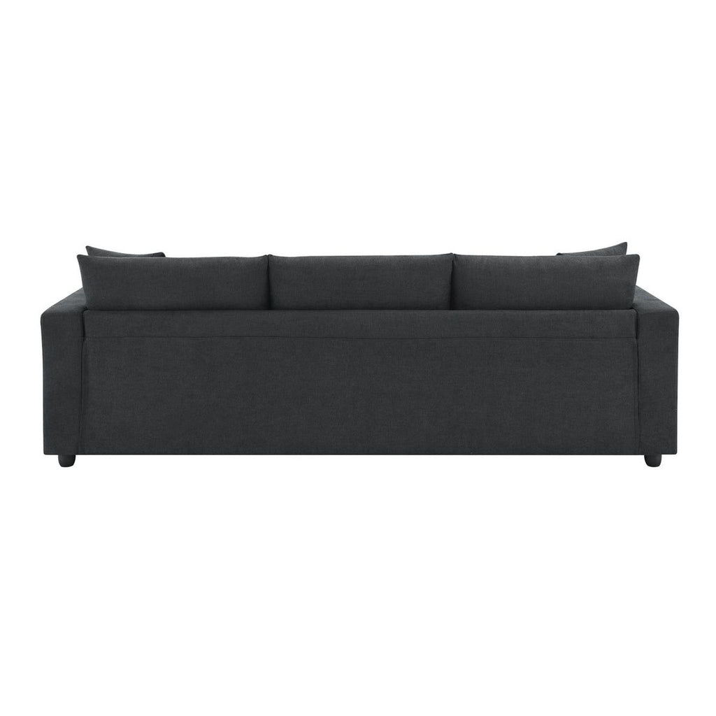 Contour & Co. Modern Black L-shaped Sofa with Ottoman - New In Box