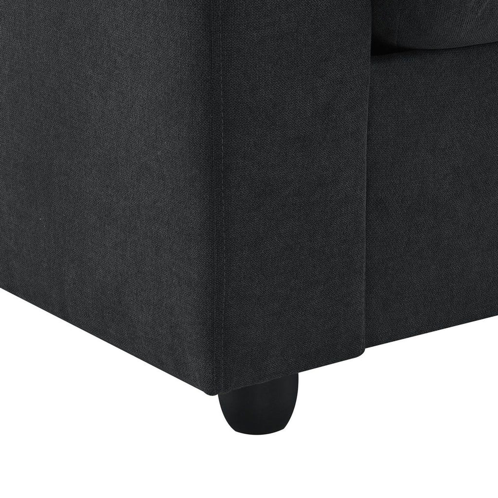 Contour & Co. Modern Black L-shaped Sofa with Ottoman - New In Box