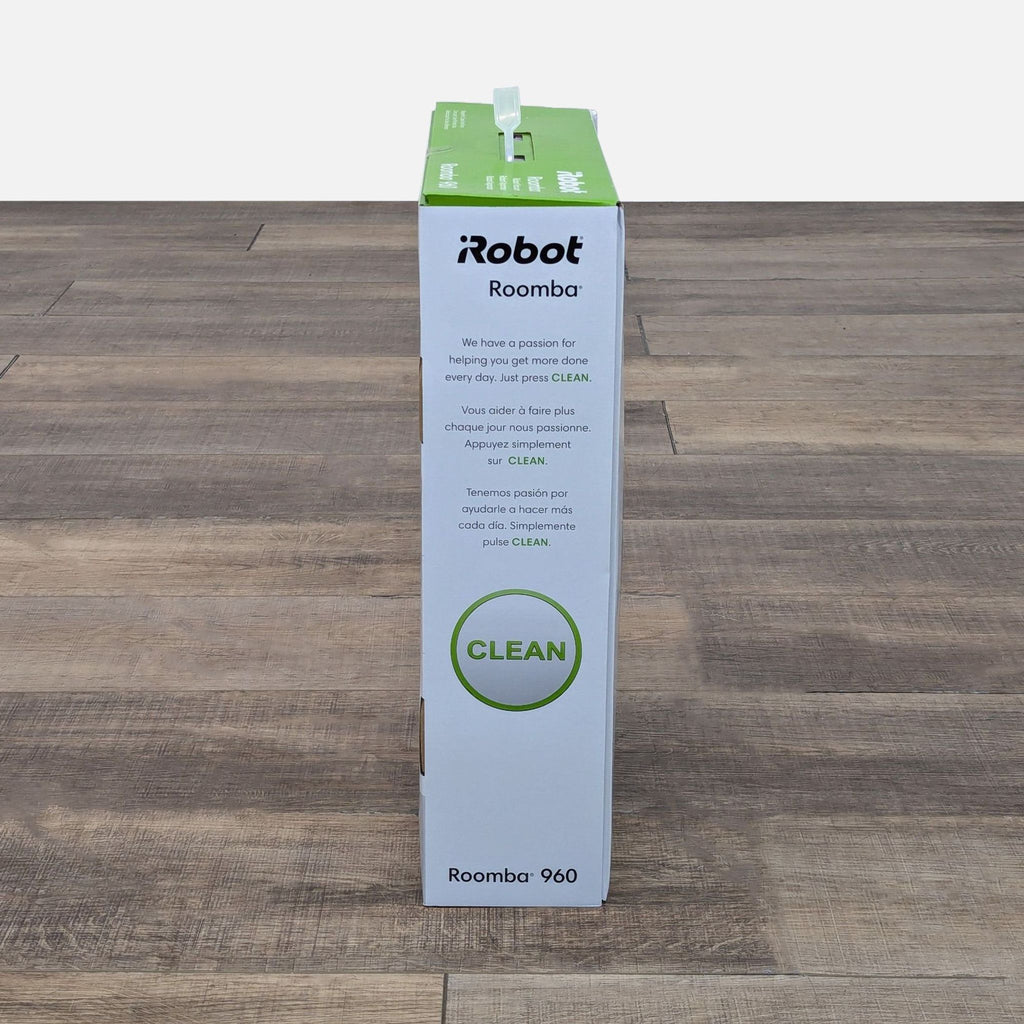 a green box with a green sticker on it 