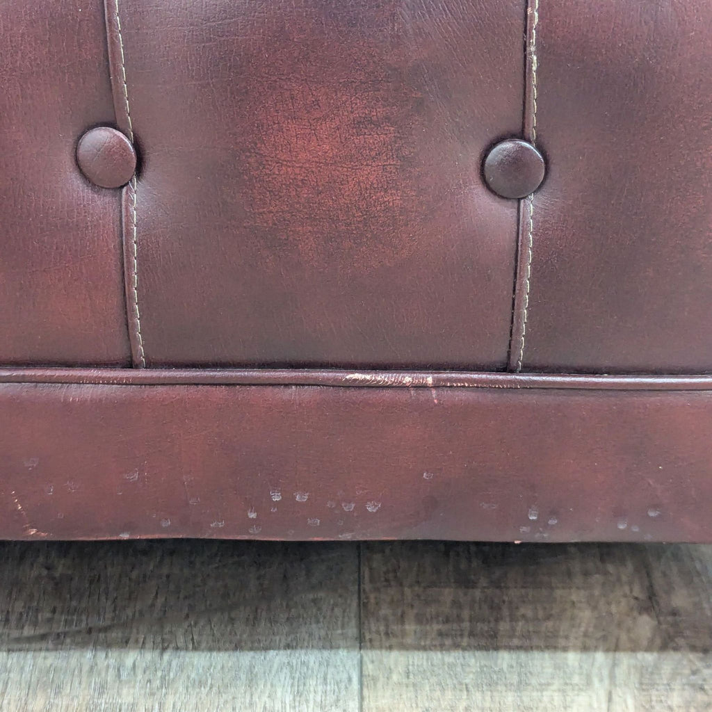 Pendragon Red Leather Classic Chesterfield 3-Seat Sofa