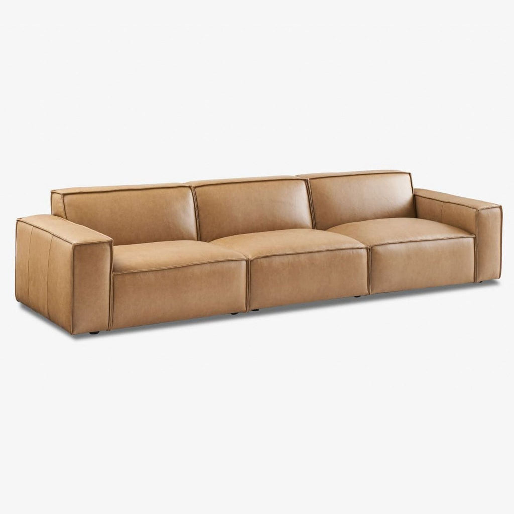 Castelry Jonathan Leather Extended Sofa in Caramel  - New In Box