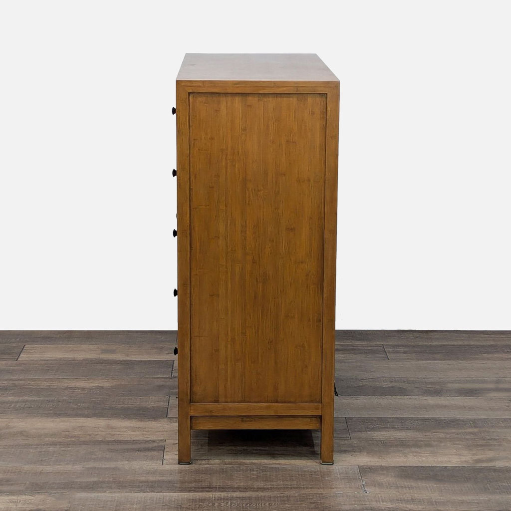 a wooden cabinet with a wooden floor 