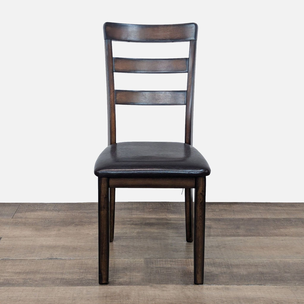 a wooden chair with a wooden seat 