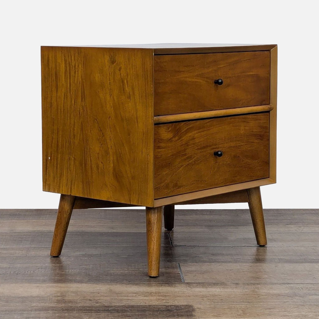 Mid-Century Two Drawer Nightstand