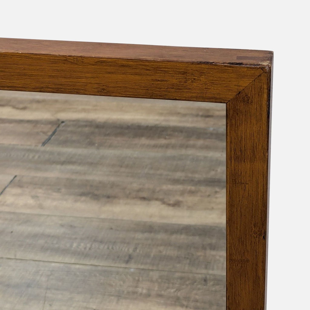 a wooden stair case with a wooden floor 