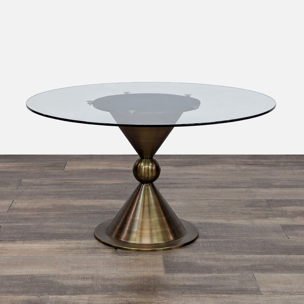 a glass vase with a flower inside of it 