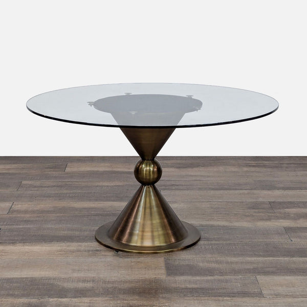 a glass vase with a flower inside of it 