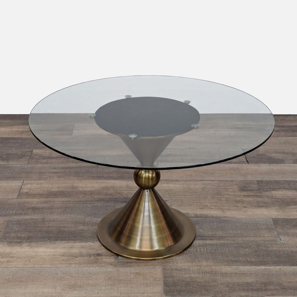 a glass vase with a reflection of a person on it 