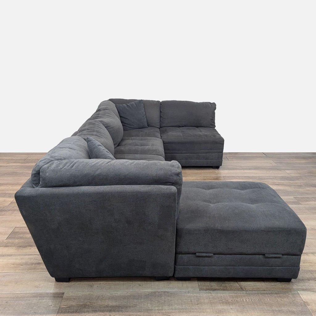 Thomasville Tisdale Modular Sectional 6-piece Dark Gray with Storage Ottoman