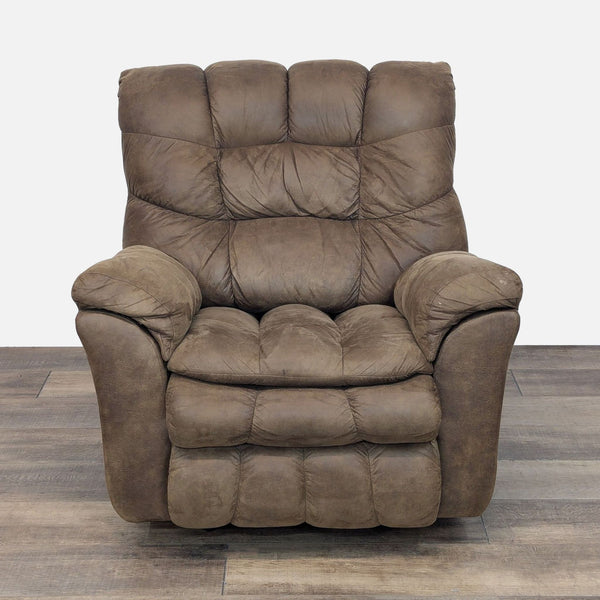 a black leather chair with a black leather seat 