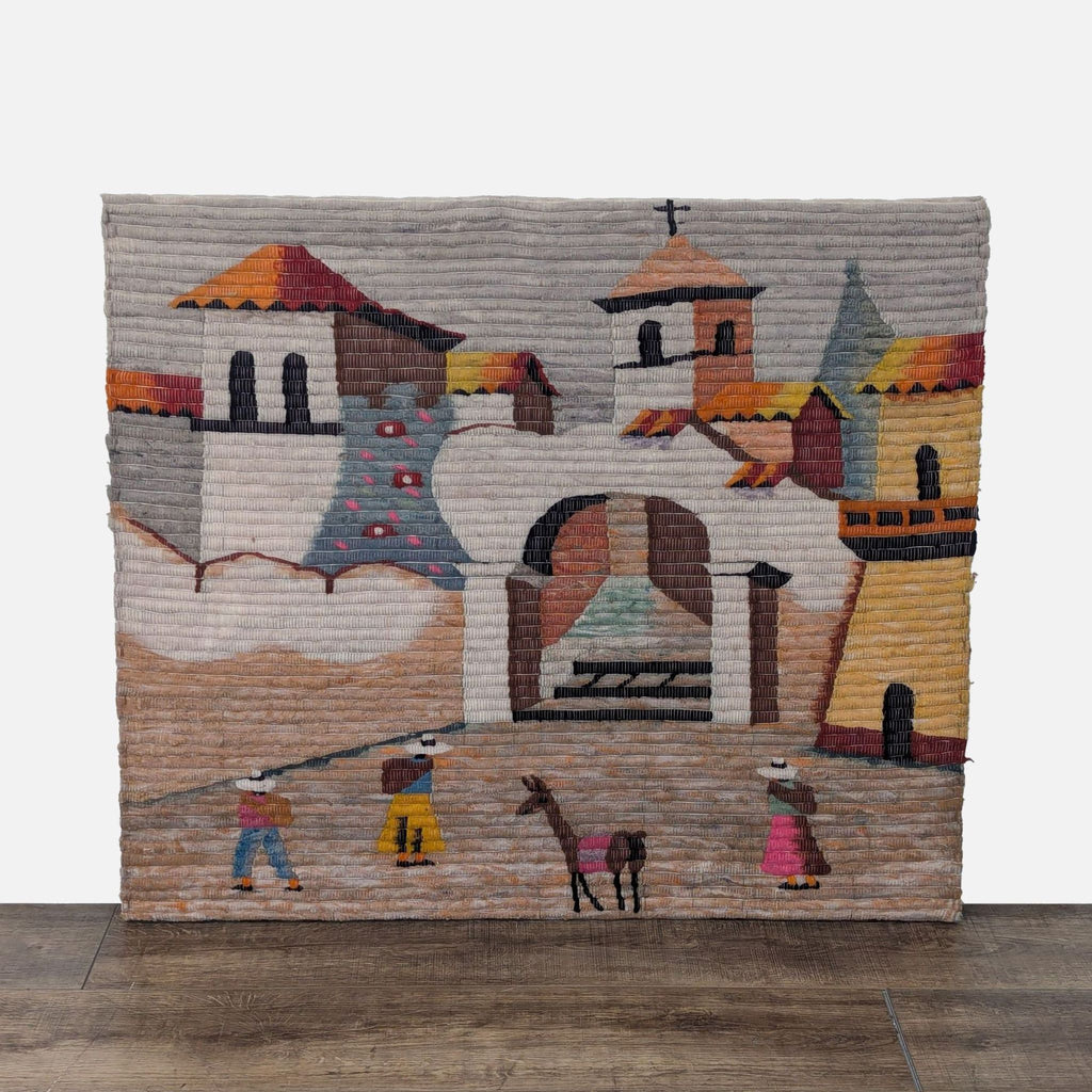 a painting of a building with a bunch of stuffed animals 