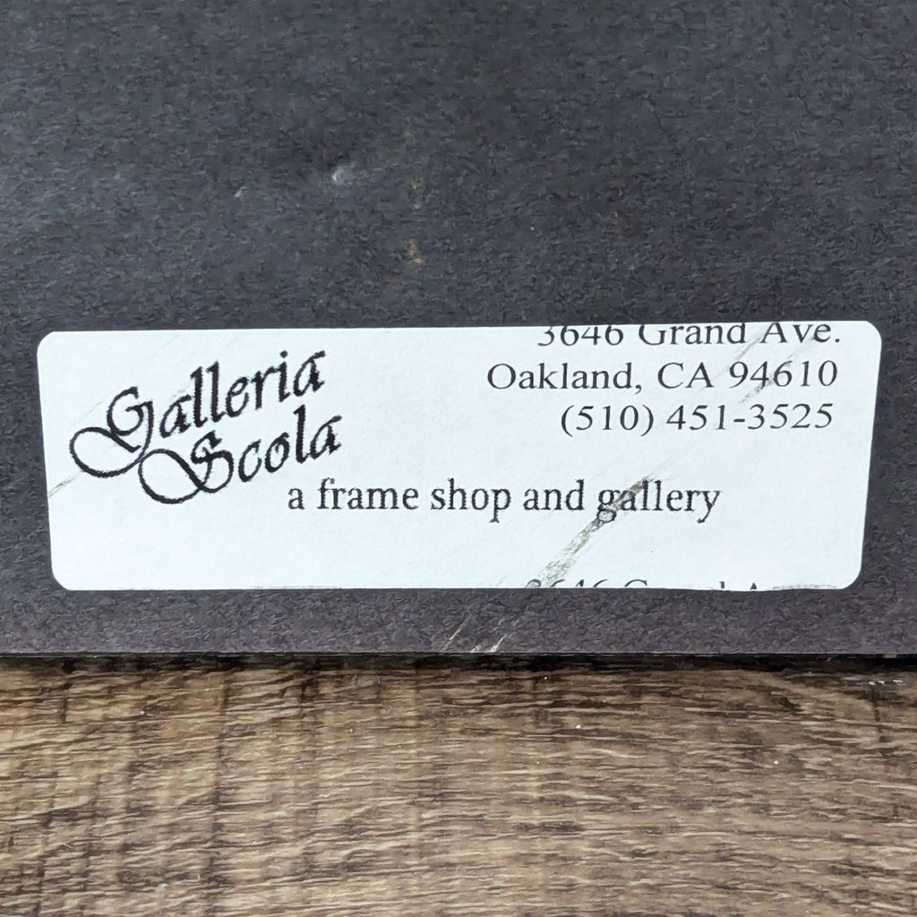 a wooden sign with a black background 