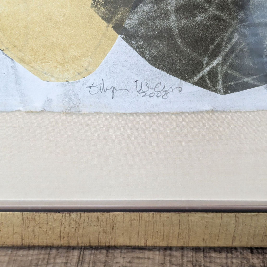 Ellyn Weiss Framed Abstract Art Work "Underneath 1"