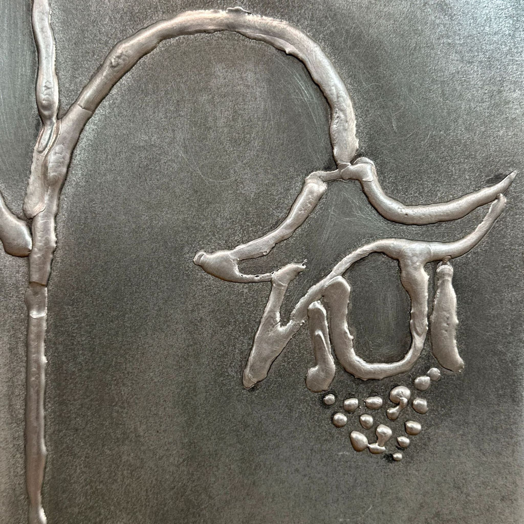 a painting of a bird on a tree 