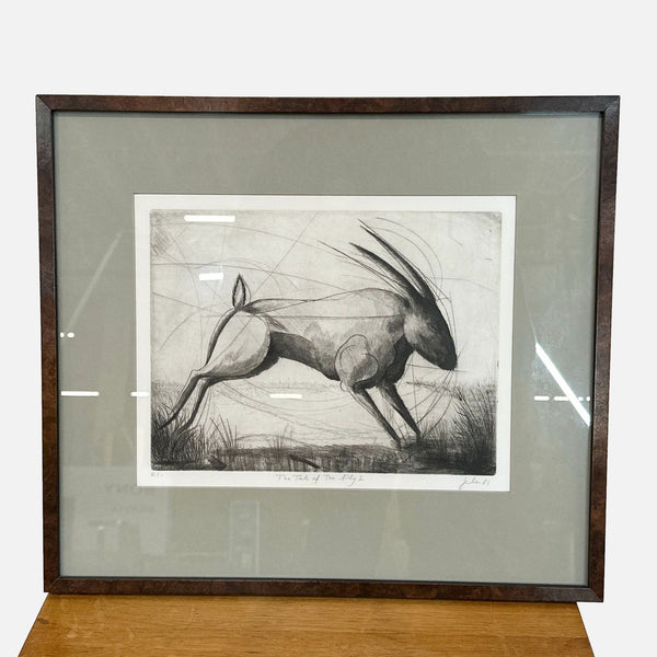 a painting of a painting of a cow on a wall 