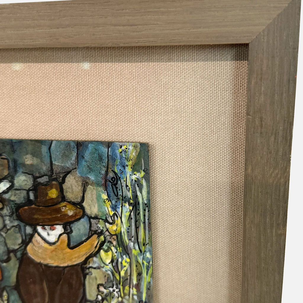 a painting of a cow with a picture of a bear on it 