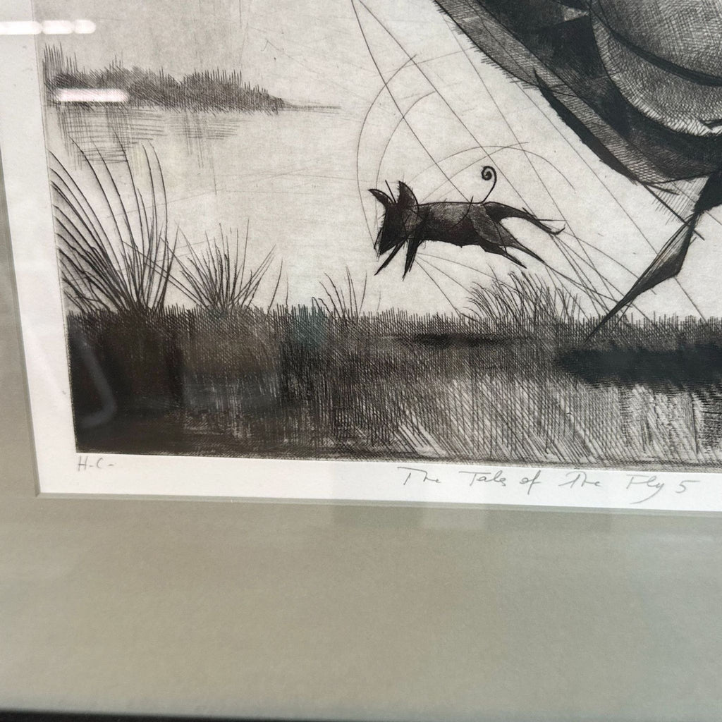 a painting of a bird flying over a painting of a bird 