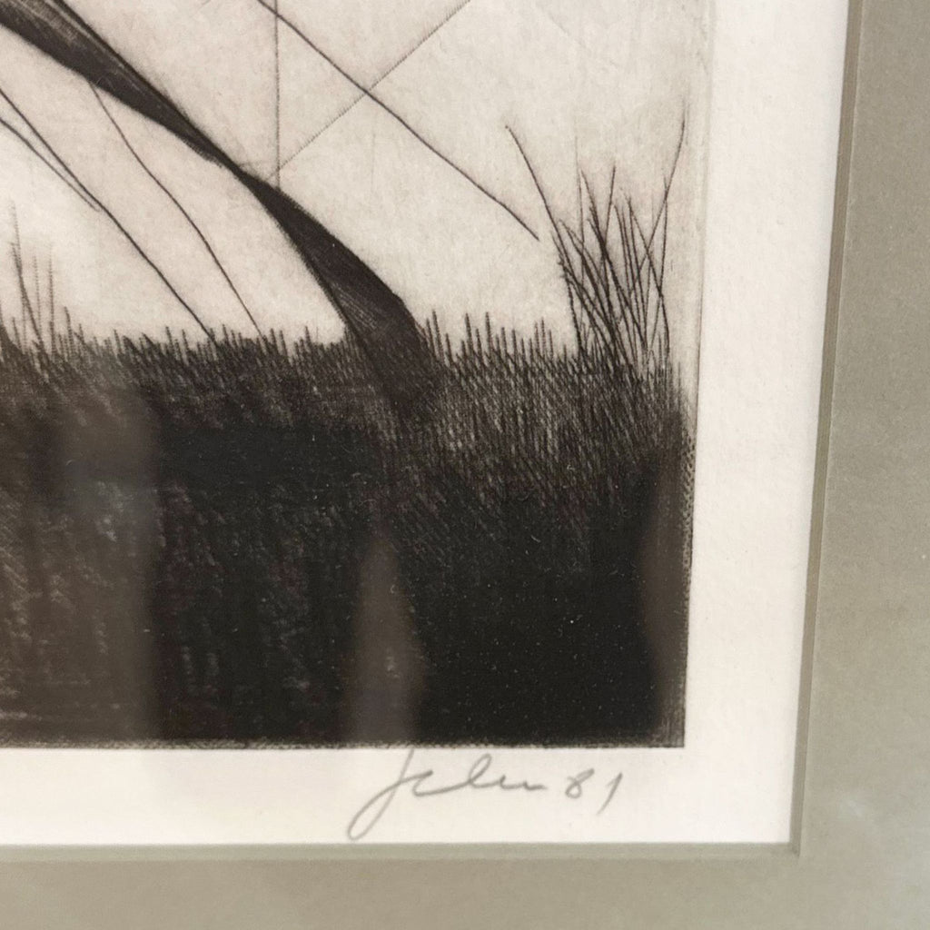 a painting of a bird on a tree 