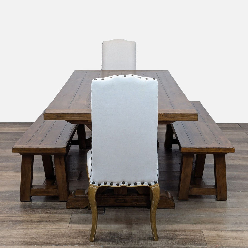 Rustic Farmhouse 5-Piece Wooden Dining Set